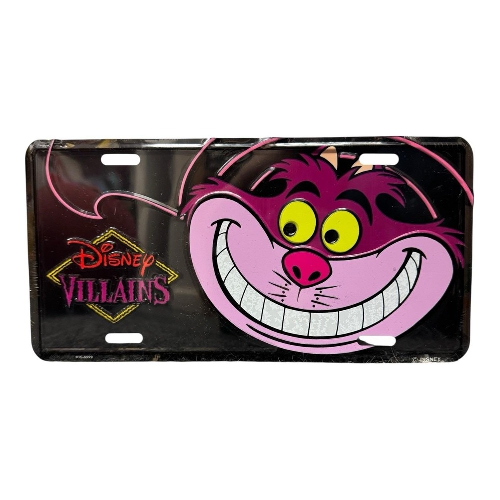 Cheshire Cat Disney License Plate Alice In Wonderland Villains‎ Sealed Metal